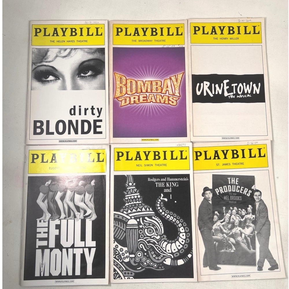 Vintage Broadway Playbill Collection Dirty Blonde Producers Urinetown‎ Tickets
